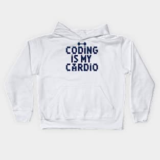 Coding Is My Cardio | 8-Bit Retro Coder Kids Hoodie
